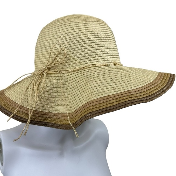 Super Cute Floppy Straw Raffia Summer Sun Hat, Large Brim - Picture 1 of 9